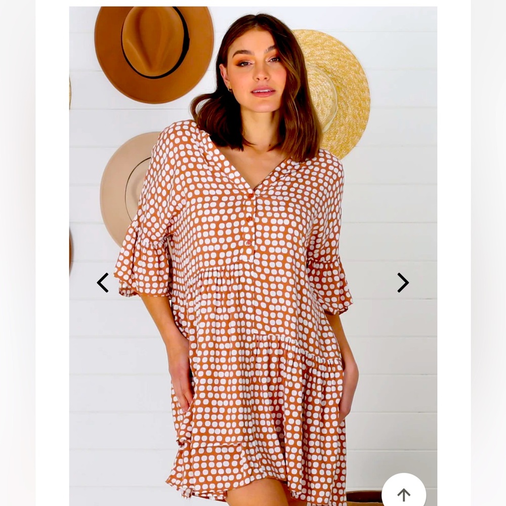 Miracle - NEW - Atila-Maryanne Mini Dress - Fawn - Aust/UK Size 12/L - US Size 8